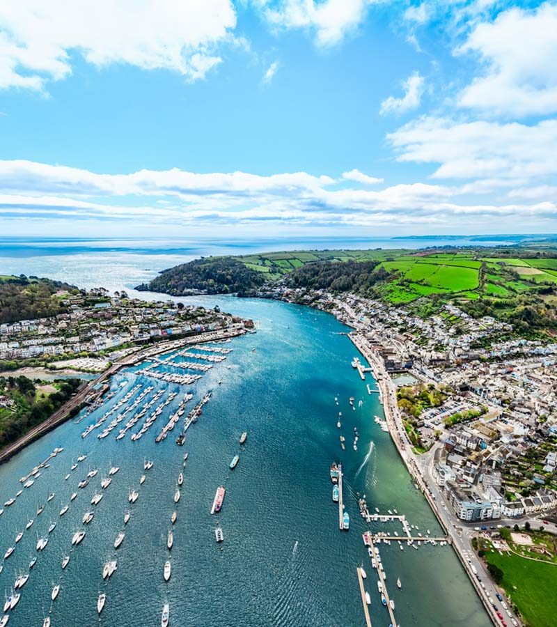 Kingswear and Dartmouth, Devon - Drone Aerial Panoramic